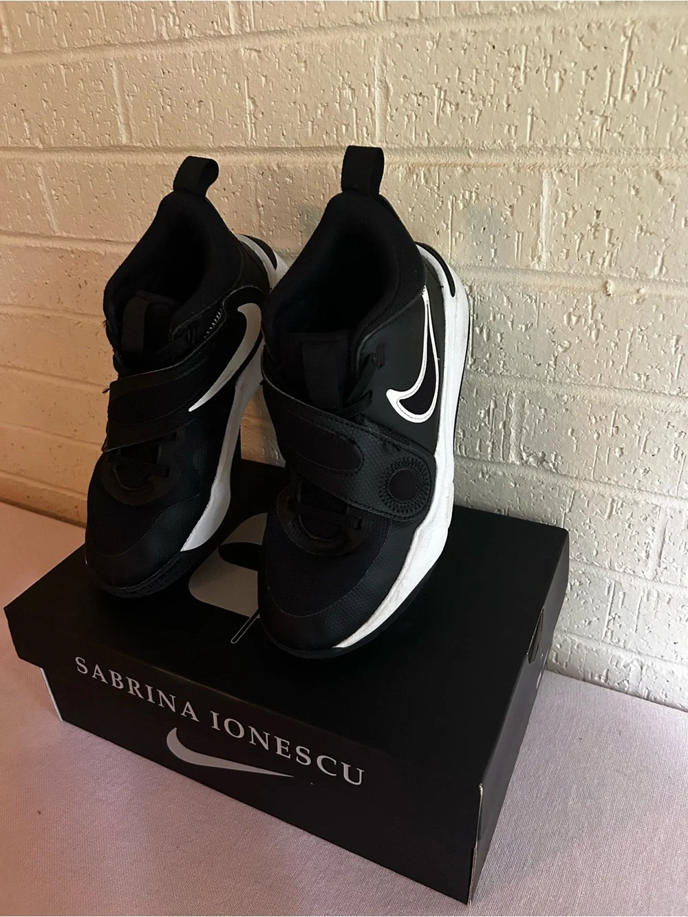 Nike Sabrina 2 Black & White Basketball Sneakers with Strap